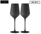 2pc Tempa Aurora 400ml Wine Stem Glass Cocktail Drink Cup Glassware Matte Black