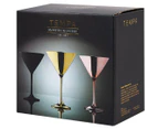 Set of 2 Tempa 190mL Aurora Rose Coated Martini Glasses