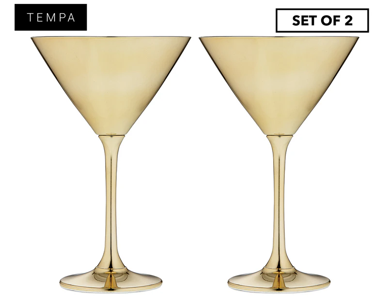 Set of 2 Tempa 190mL Aurora Gold Coated Martini Glasses