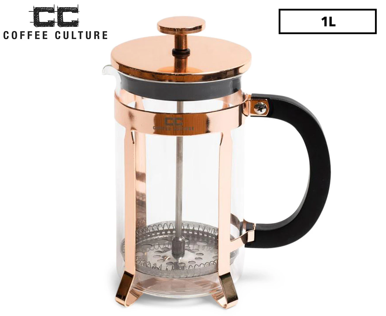 Coffee Culture 1L Rose Gold French Press Coffee Plunger