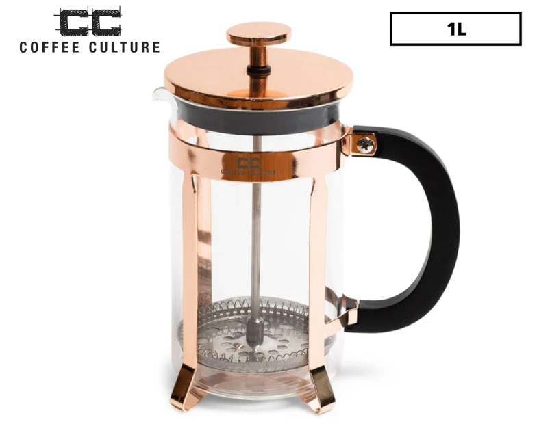 Coffee Culture 1L Rose Gold French Press Coffee Plunger