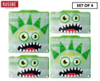 Russbe 4-Piece Reusable Snack & Sandwich Bag Set - Green Monster