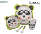 Bambeco 5-Piece Panda Kids' Meal Set - White/Black/Green