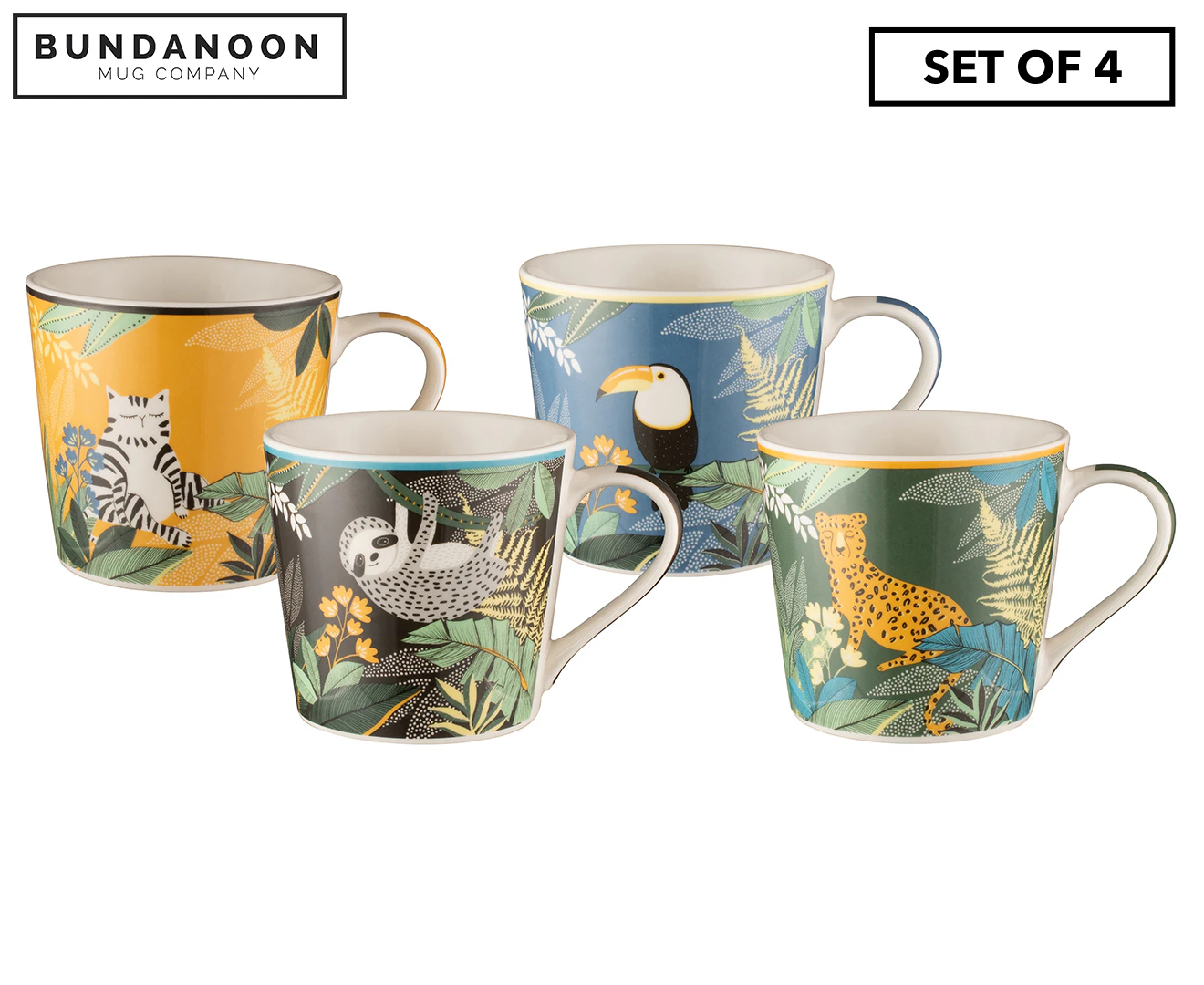 Set of 4 Bundanoon 400mL Mod Mugs - Safari