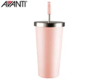 Avanti 500mL Vacuum Insulated Smoothie Traveller Tumbler w/ Straw - Pink