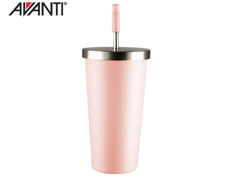 Avanti 500mL Vacuum Insulated Smoothie Traveller Tumbler w/ Straw - Pink
