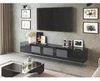 3m Glacia Black Gloss Floating TV Cabinet