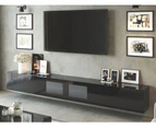 3.6m Glacia Black Floating TV Cabinet