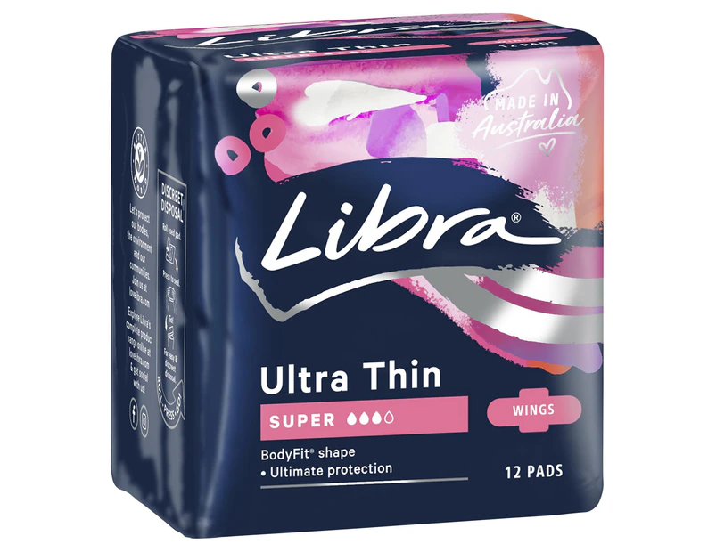 Libra Ultra Thin Super Pads - 12 Pack