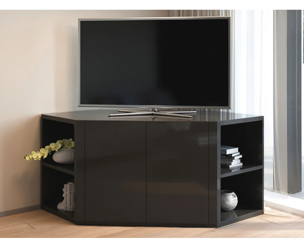 Zenova Black Corner TV Entertainment Unit