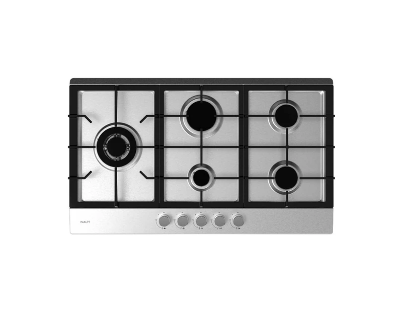 Inalto ICG905WS 90cm Stainless Steel Gas Cooktop w/ Wok Burner