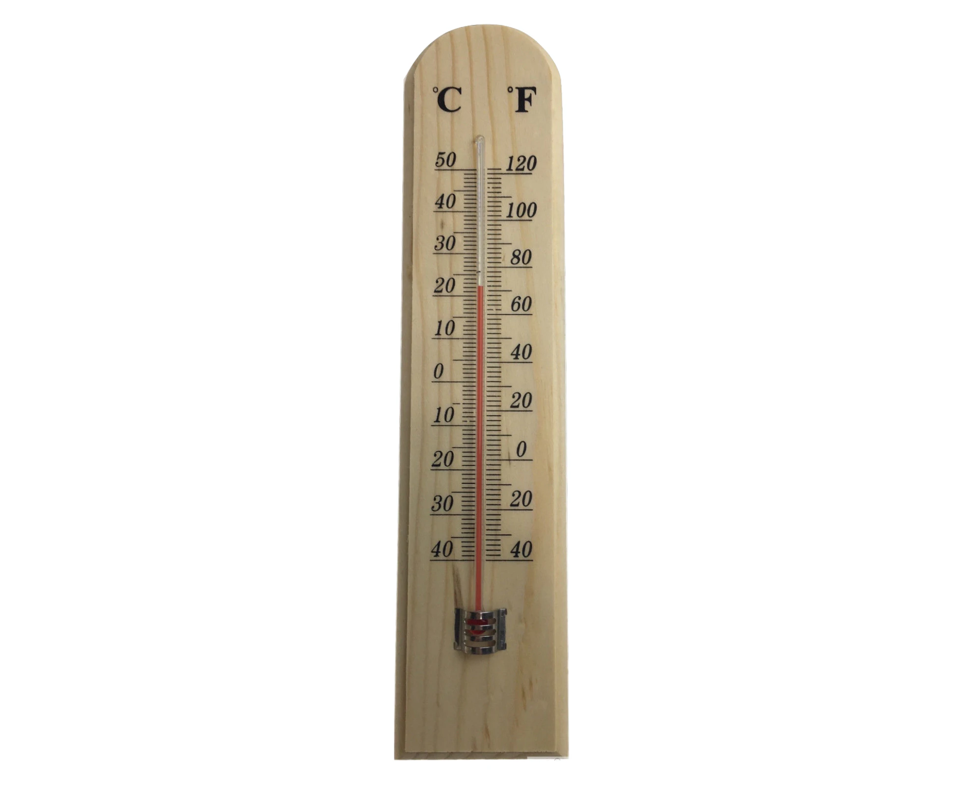 27cm WOODEN THERMOMETER Indoor Outdoor Glass Wall Hanging Room Sensor Jumbo