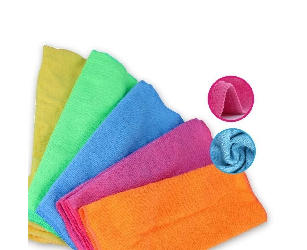 10pcs Microfibre Cloths Dish Car Towel Glass Cleaning Washable - 40*40cm