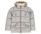 Gelert Girls Storm Parka Jacket Outerwear Infant Full Zip Hooded Faux Winter Top - Grey