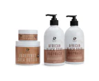 Deluxe Pack 6 - Deluxe African Black Soap Bodywash and Organic, Fair Trade Unrefined Shea Butter