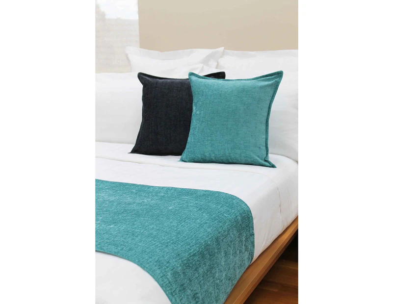 Parker Bed Runners - Turquoise Double / Queen - Blue