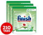 3 x 70pk Finish Powerball 0% Wrapper Free All-In-One Dishwashing Tabs