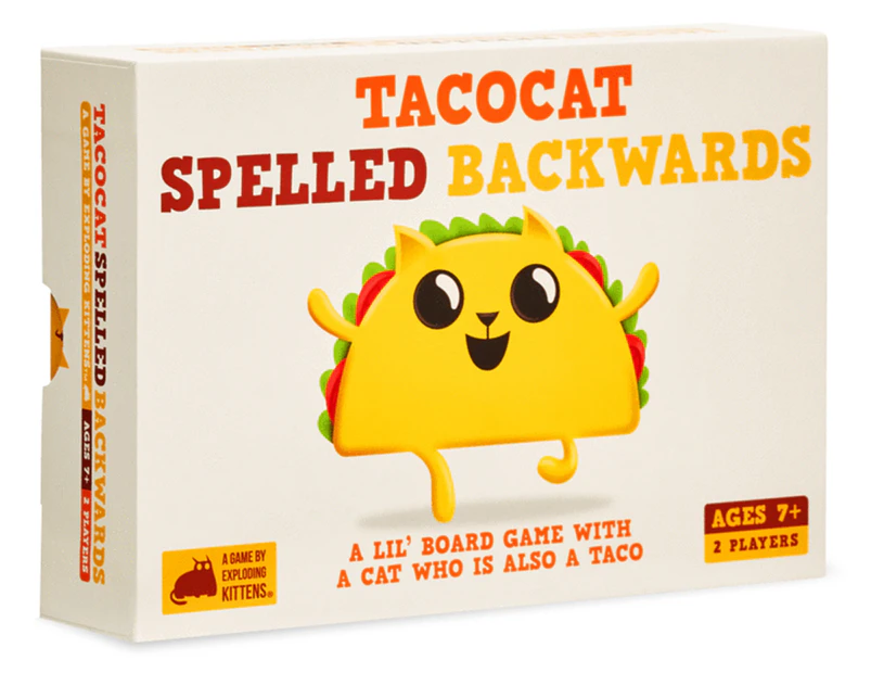 Exploding Kittens Tacocat Spelled Backwards Board Game