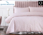 Daniel Brighton Microfibre Pinsonic Queen Bed Quilt Cover Set - Pink