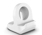 Silicone Charge Stand Holder Station Dock for Apple Watch Charger Cable-White