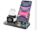 3 in 1 Aluminum Alloy Function Stand for All Apple ,iWatch Series 5/4/3/2/1, AirPods,iPad-Black