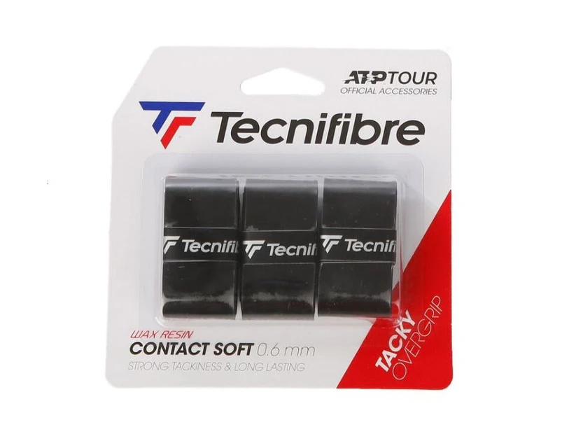 Tecnifibre Contact Soft Overgrip Black 3pk - Black