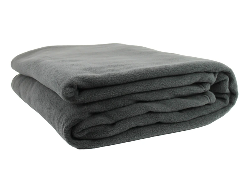 Polar Fleece Blanket Charcoal - King - Charcoal