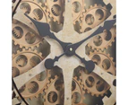 D60cm Exposed Gear Gold Wall Clock