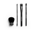 Rageism Beauty Complete Makeup Brush Kit - Deluxe Kabuki Brush, Deluxe Angle Brow/Eye Duo Brush, Liquid Foundation Brush, Deluxe Eyeshadow Brush