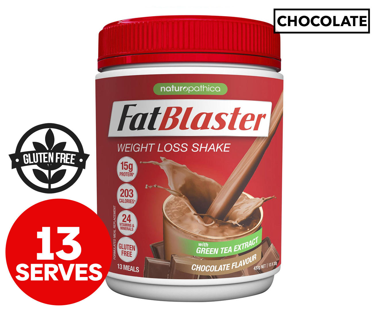 Naturopathica Fatblaster Weight Loss Shake Chocolate 430g Au