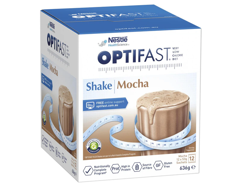 Optifast VLCD Shake Mocha Flavour 12 x 53g Sachets