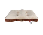 Brown Pet Bed Quilted Plush Top Linen Bottom