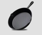 SOGA 26cm Round Cast Iron Frying Pan Skillet Steak Sizzle Platter with Handle