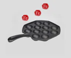 SOGA 18CM Cast Iron Takoyaki Fry Pan Octopus Balls Maker 12 Hole Cavities Grill Mold