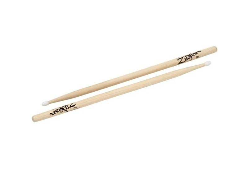 Zildjian 5BN Drumsticks - 1 Pair Hickory Wood Natural Finish Nylon Tip - Z5BN