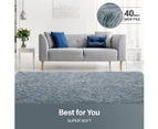 200x230cm Fluffy Shaggy Area Rug Large Grey Carpet Home Bedroom Anti-Slip Floor Mat