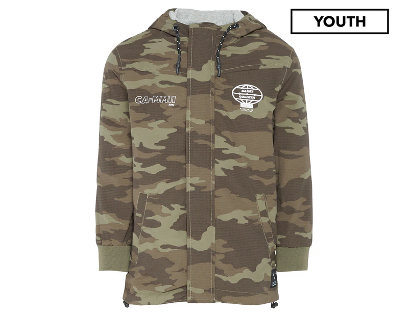 St Goliath Youth Boys' Matty Hooded Jacket - Camouflage
