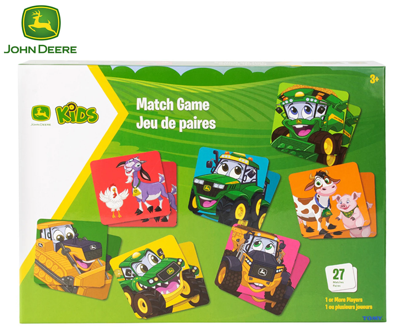 54pc John Deere Kids Match Game Children/Family Interactive Memory Card Game 3y+