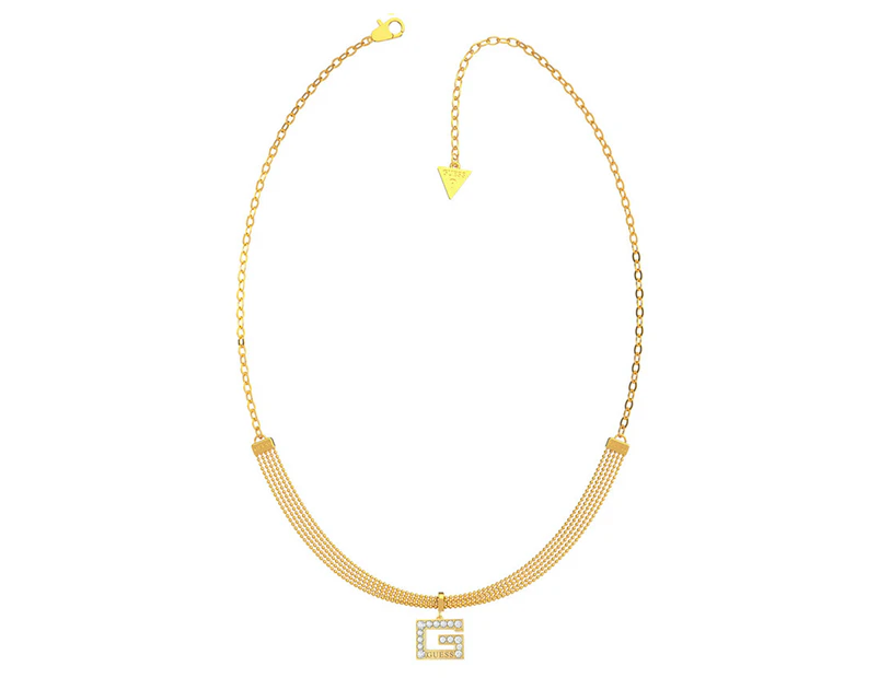Guess G Squared Multi Chain Necklace - Gold