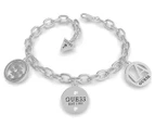 Guess 4G La Crystal Charm Bracelet - Silver
