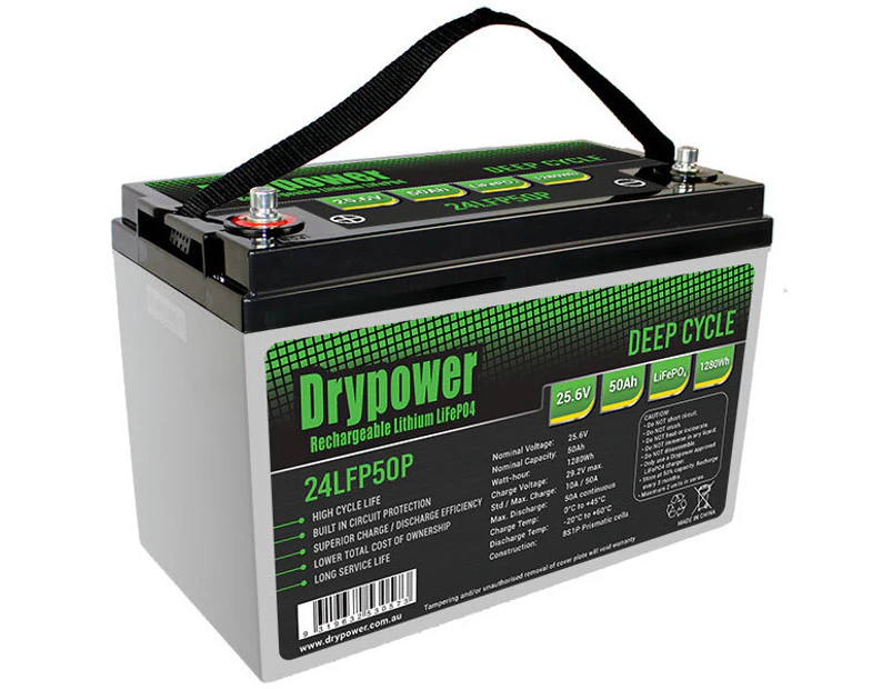 Drypower 24LFP50P 25.6V 50Ah Lithium Iron Phosphate Rechargeable Battery
