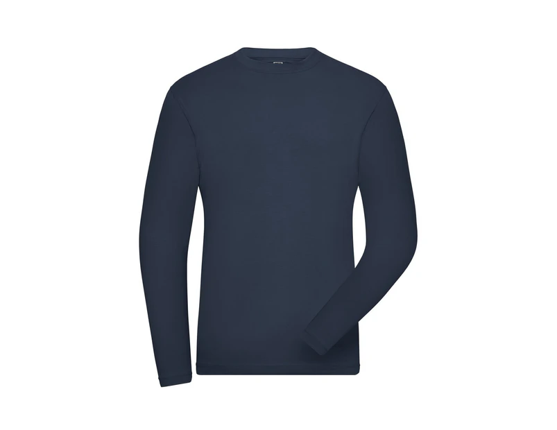 James and Nicholson Mens Organic Cotton Long Sleeve Sweater (Navy) - FU998