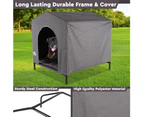 Pro Pet Care Elevated 63x58cm Fabric Retreat Dog Kennel Sleeping House Grey