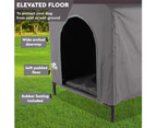 Pro Pet Care Elevated 63x58cm Fabric Retreat Dog Kennel Sleeping House Grey