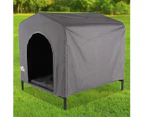 Pro Pet Care Elevated 63x58cm Fabric Retreat Dog Kennel Sleeping House Grey