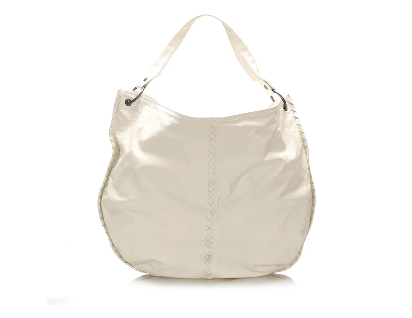 Bottega Veneta Preloved Leather Hobo Bag Women White - Designer - Pre-Loved