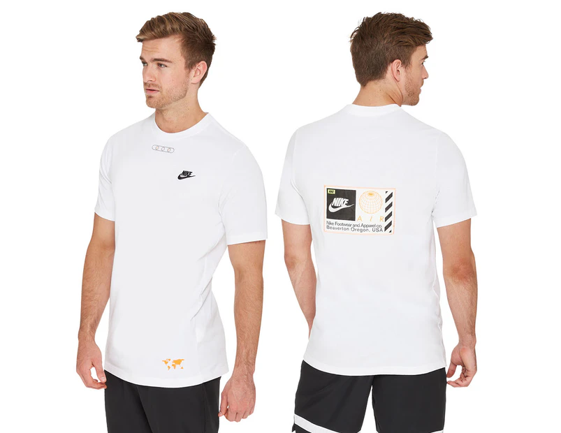 Nike Men's Footwear 2 Air World Tee / T-Shirt / Tshirt - White