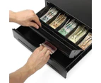 SOGA Black Heavy Duty Cash Drawer Manual 4 Bills 8 Coins Cheque Slot Tray Pos 410