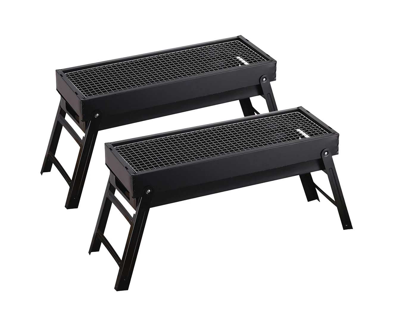 SOGA 2X 60cm Portable Folding Thick Box-type Charcoal Grill for Outdoor BBQ Camping