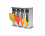 SOGA Stainless Steel Buffet Restaurant Spoon Utensil Holder Storage Rack 4 Holes